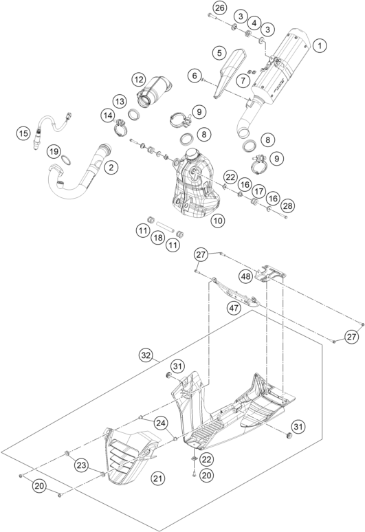 Sprängskiss AVGASSYSTEM