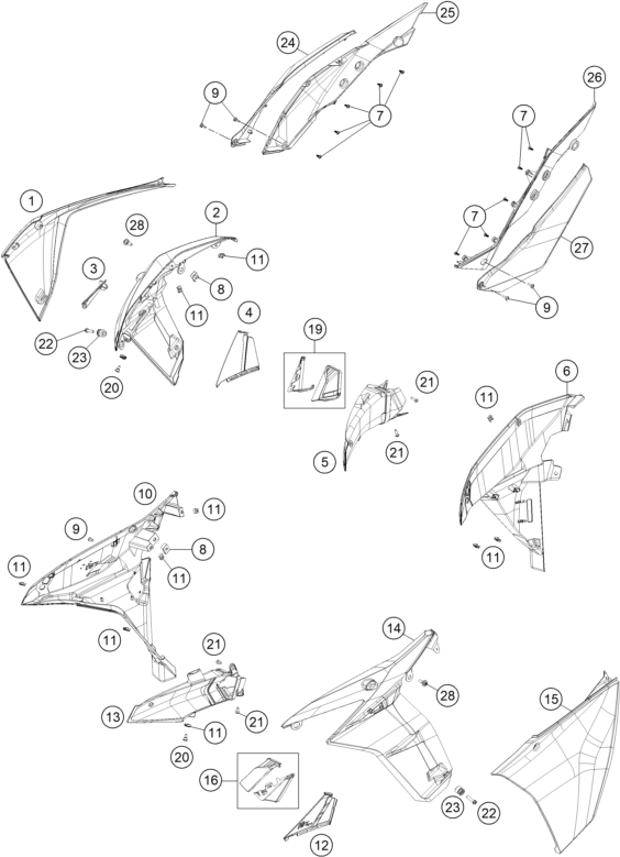 Sprängskiss SIDE TRIM