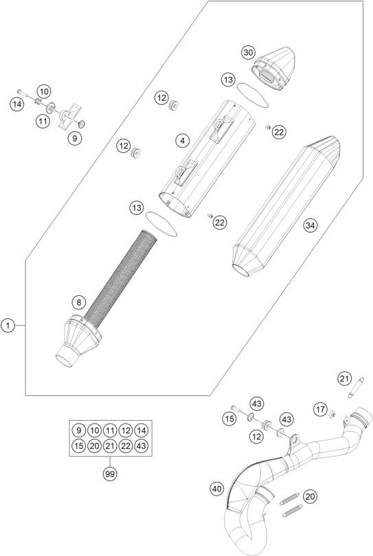 Sprängskiss AVGASSYSTEM