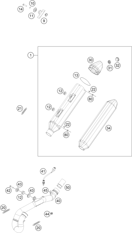 Sprängskiss AVGASSYSTEM