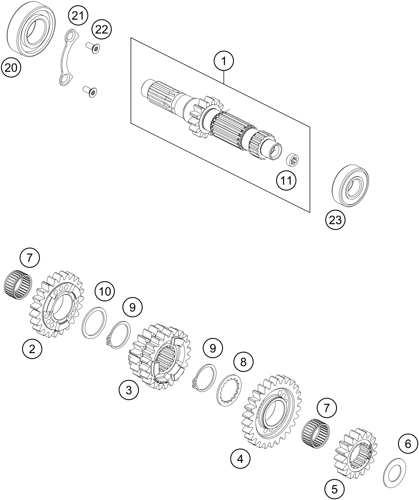 Sprängskiss VÄXELLÅDA I
