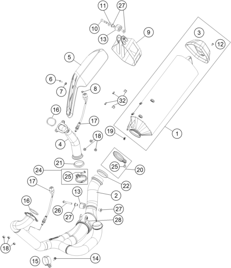 Sprängskiss AVGASSYSTEM