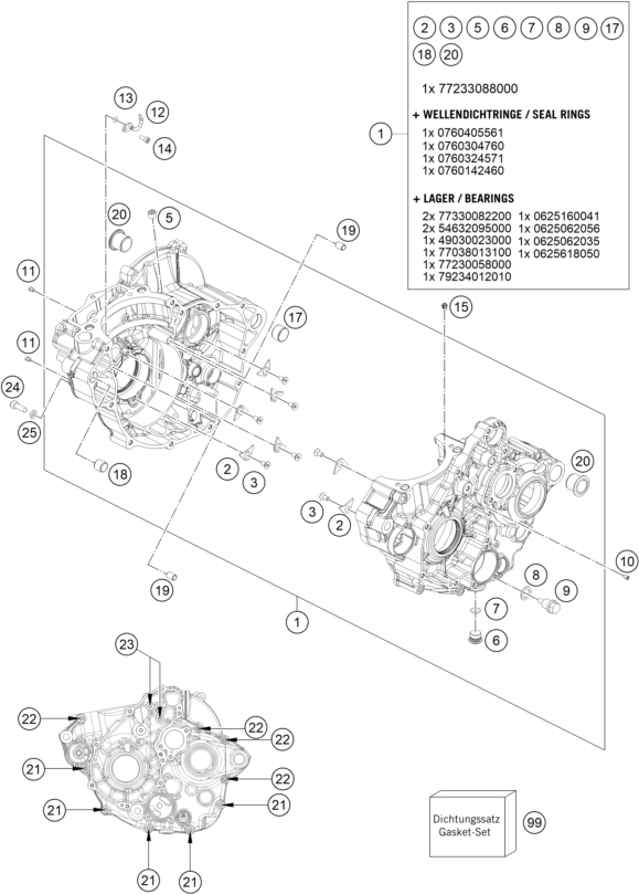 Sprängskiss VEVHUS, MOTORBLOCK