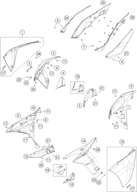 Sprängskiss SIDE TRIM