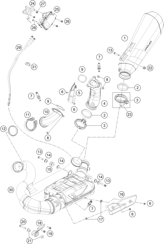 Sprängskiss AVGASSYSTEM