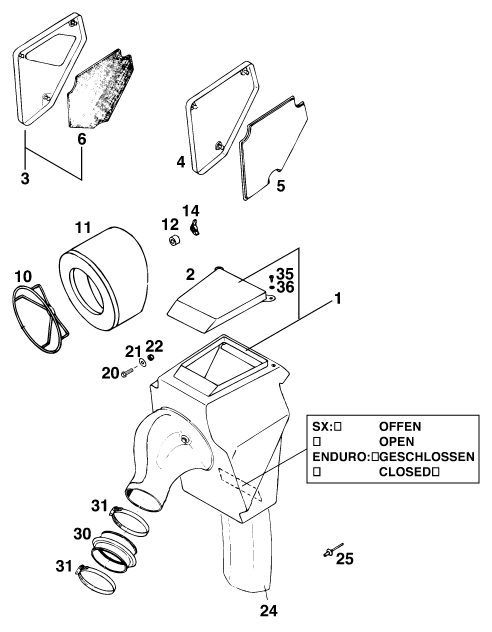 Sprängskiss LUFTFILTER