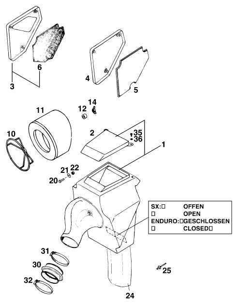 Sprängskiss LUFTFILTER