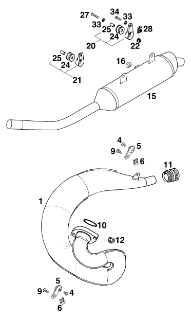 Sprängskiss AVGASSYSTEM