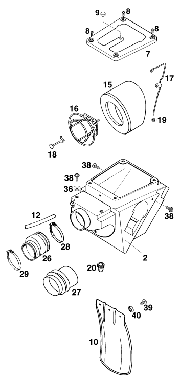 Sprängskiss LUFTFILTER